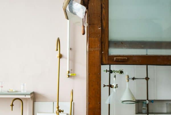 Faucet and water pipes in a bathroom